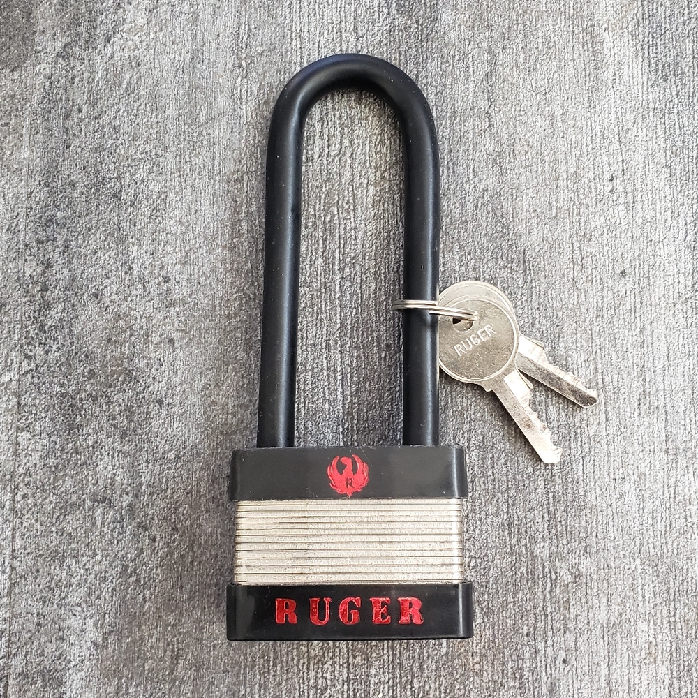 Black Red RUGER Gun Lock w/Keys - Picture 2 of 5